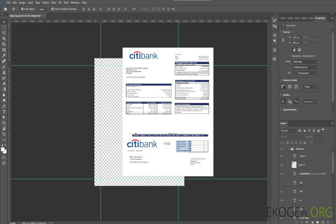 Relevé hypothécaire de la Citibank suédoise aux formats Word et PDF template